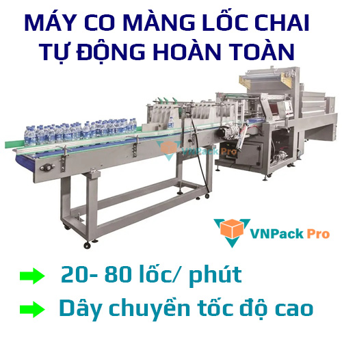 Máy bọc màng co lốc chai tốc độ cao