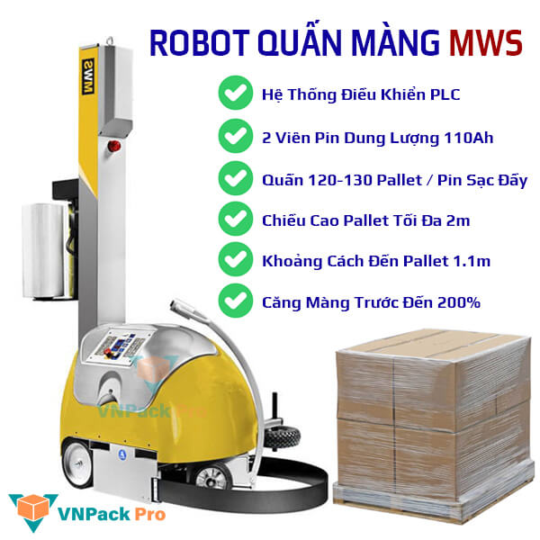 robot quấn màng mws tự động
