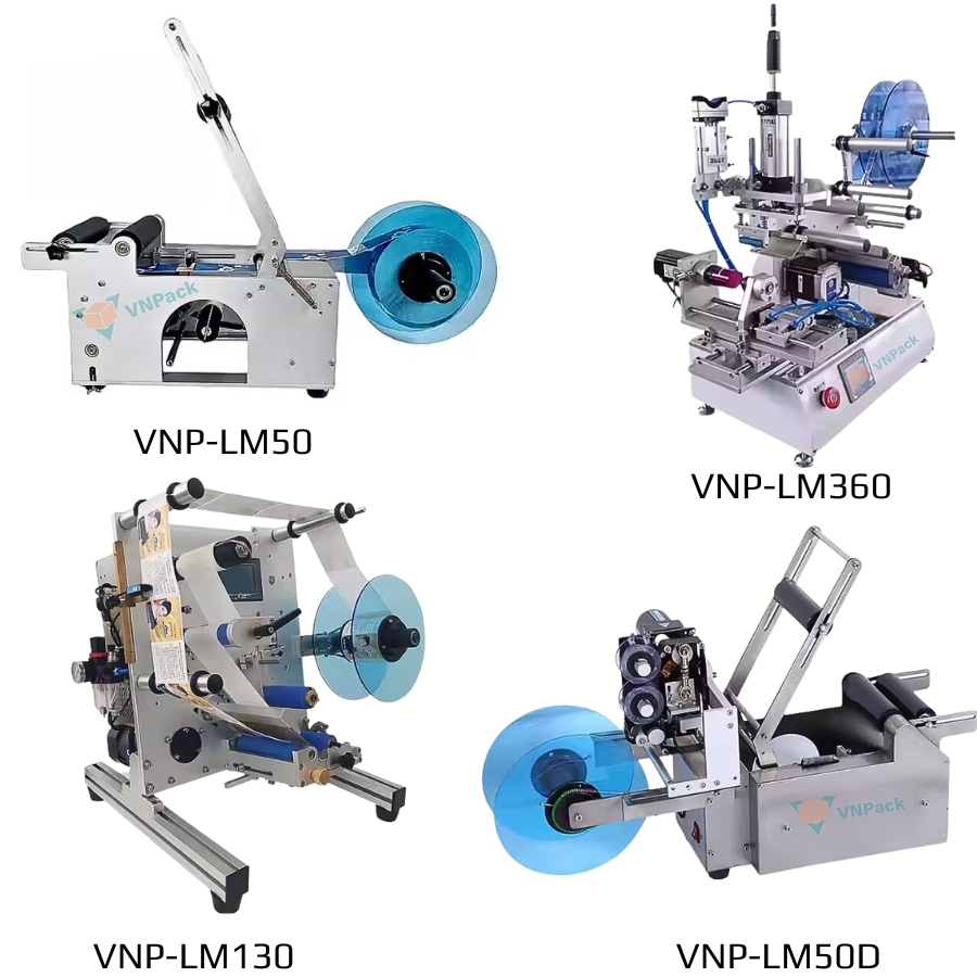 Các dòng máy dán nhãn chai tròn bán tự động tại VNPACK