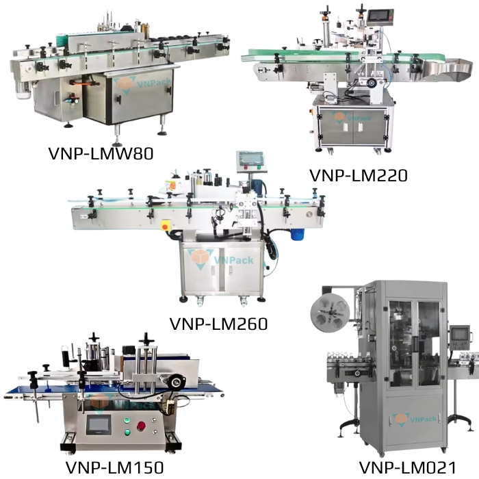 Các loại máy dán nhãn chai tròn tự động tại VNPACK
