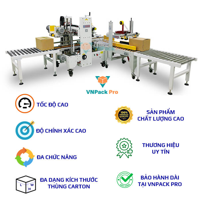 đặc điểm máy dán thùng carton vnpack pro