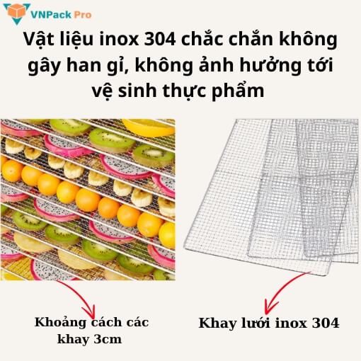 10 khay sấy rộng rãi, tiện lợi