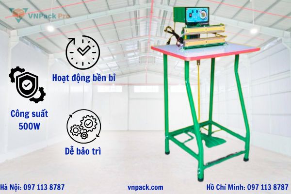 Máy hàn miệng túi dập chân M5-300 bền bỉ