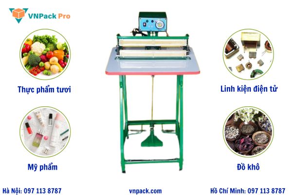 Máy hàn miệng túi dập chân M5-300 đóng gói đa dạng