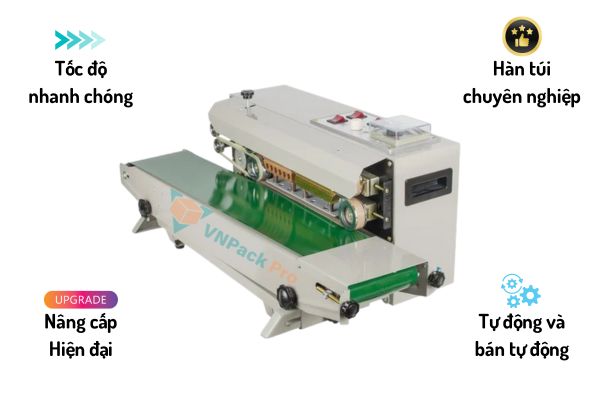 Máy hàn miệng túi liên tục chính hãng vnpack