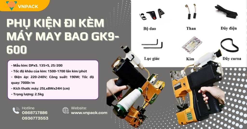 Máy khâu bao mini cầm tay GK9-600