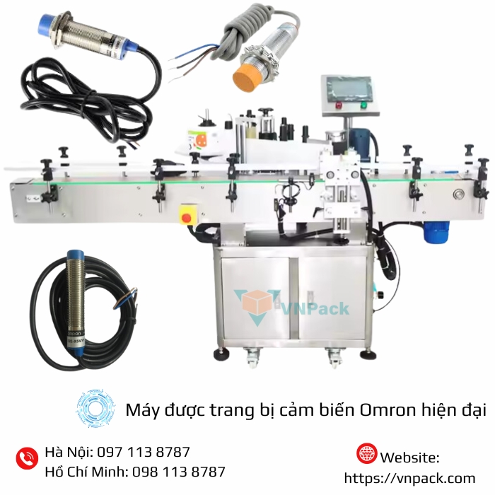 Máy dán nhãn VNP-LM260 được trang bị cảm biến hiện đại