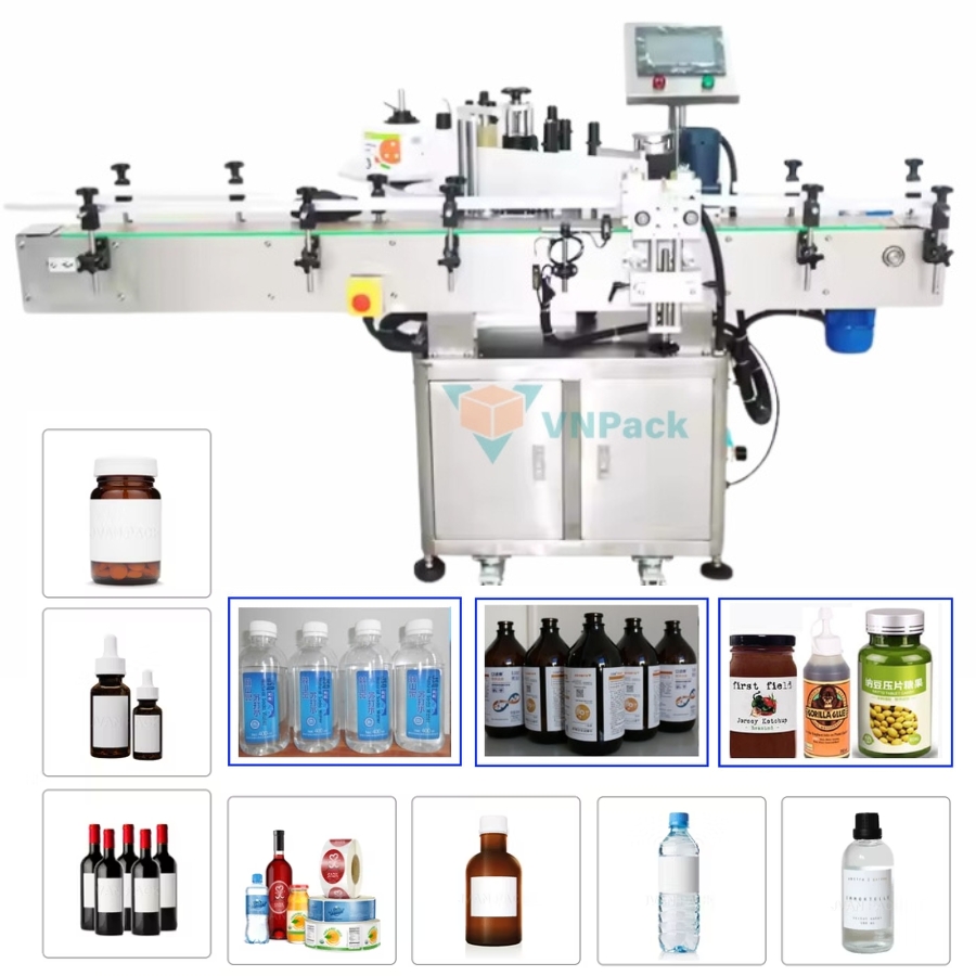 Ứng dụng của máy dán nhãn 2 mặt chai tròn